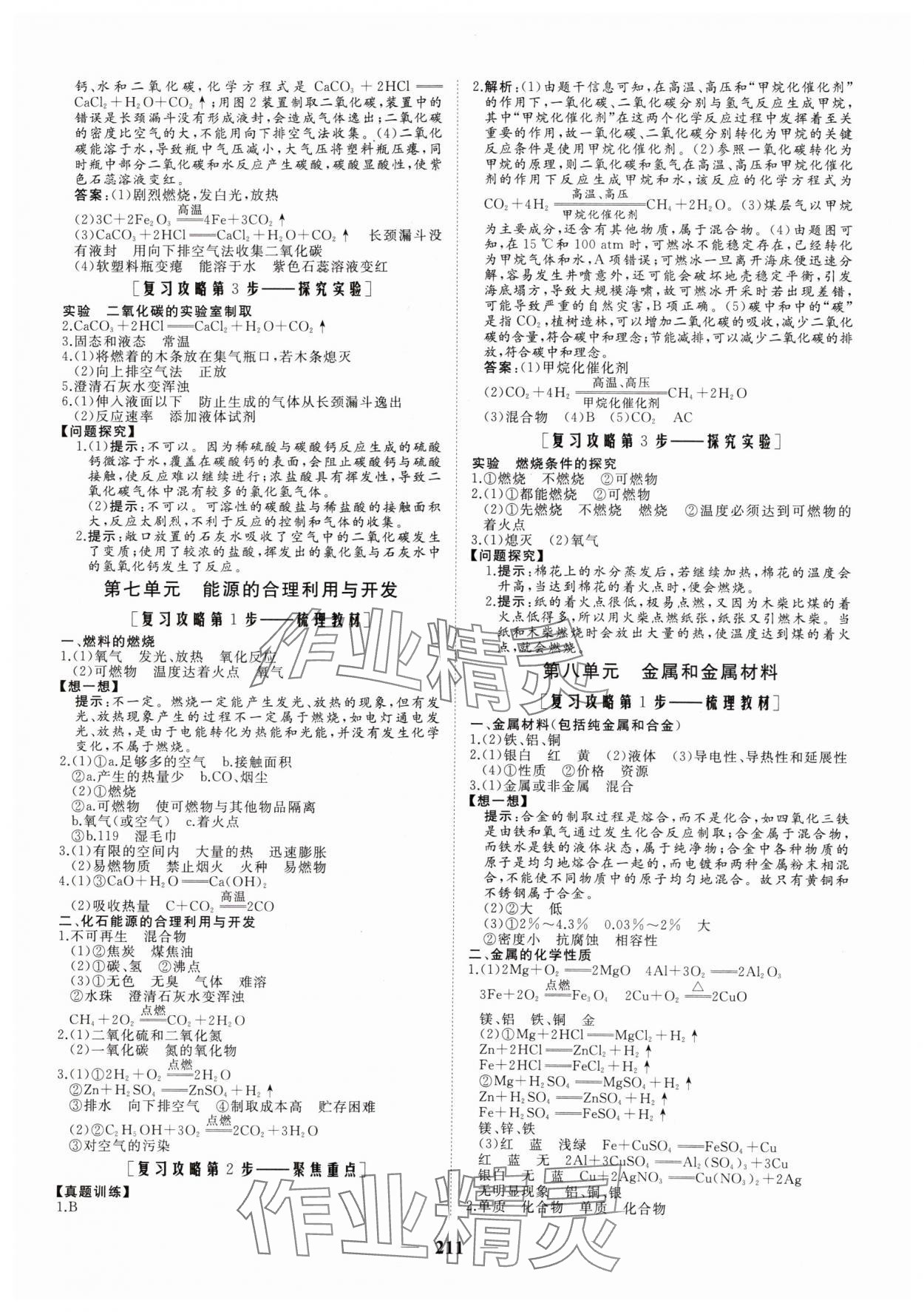 2025年新中考集訓(xùn)中考總復(fù)習(xí)化學(xué)&nbsp;參考答案第4頁