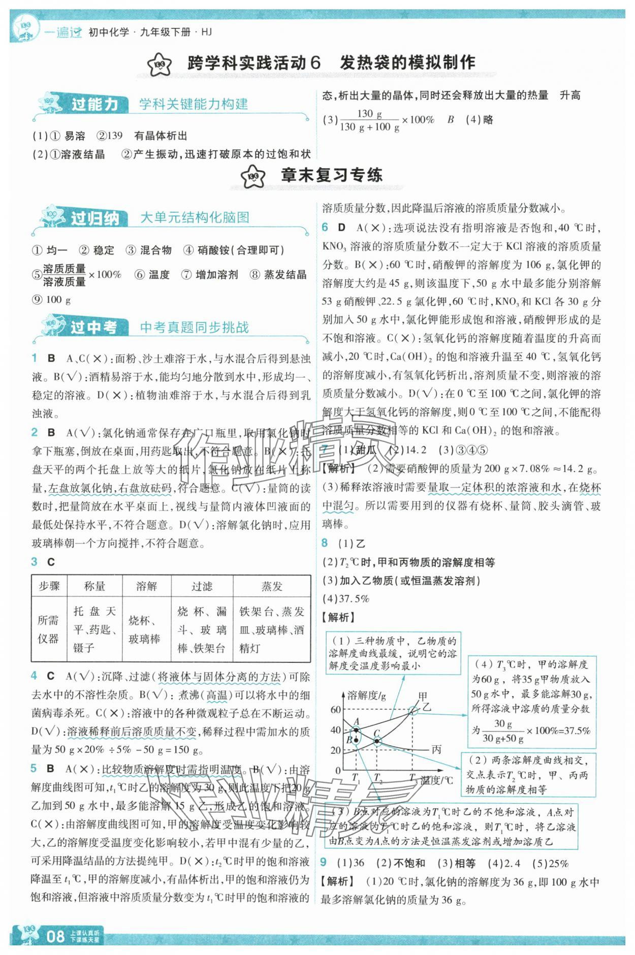 2025年一遍過九年級化學(xué)下冊滬教版 第8頁