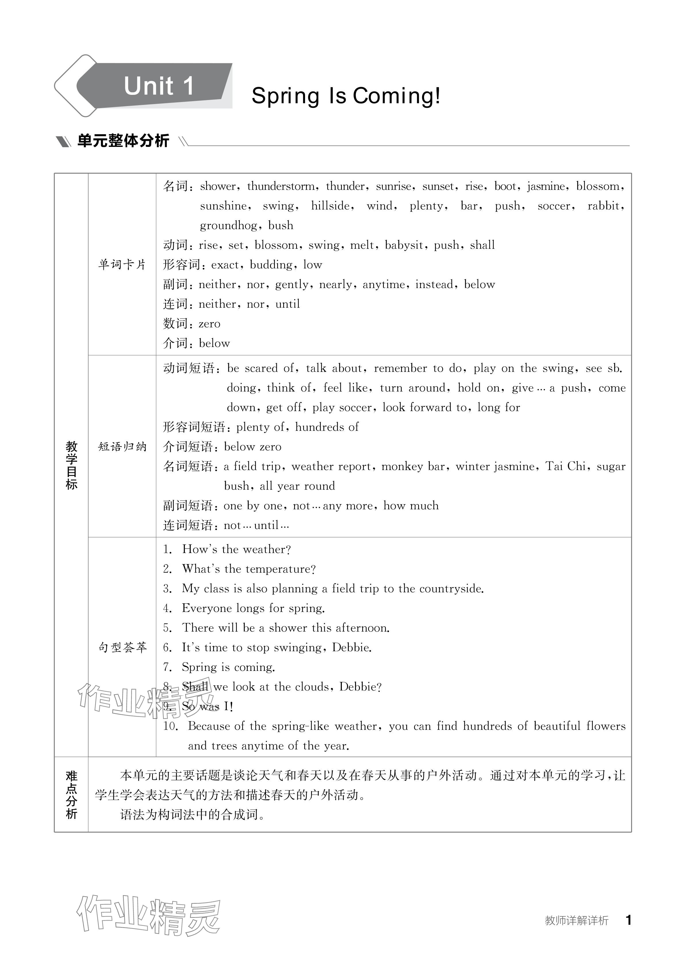 2024年全品学练考八年级英语下册冀教版 参考答案第1页