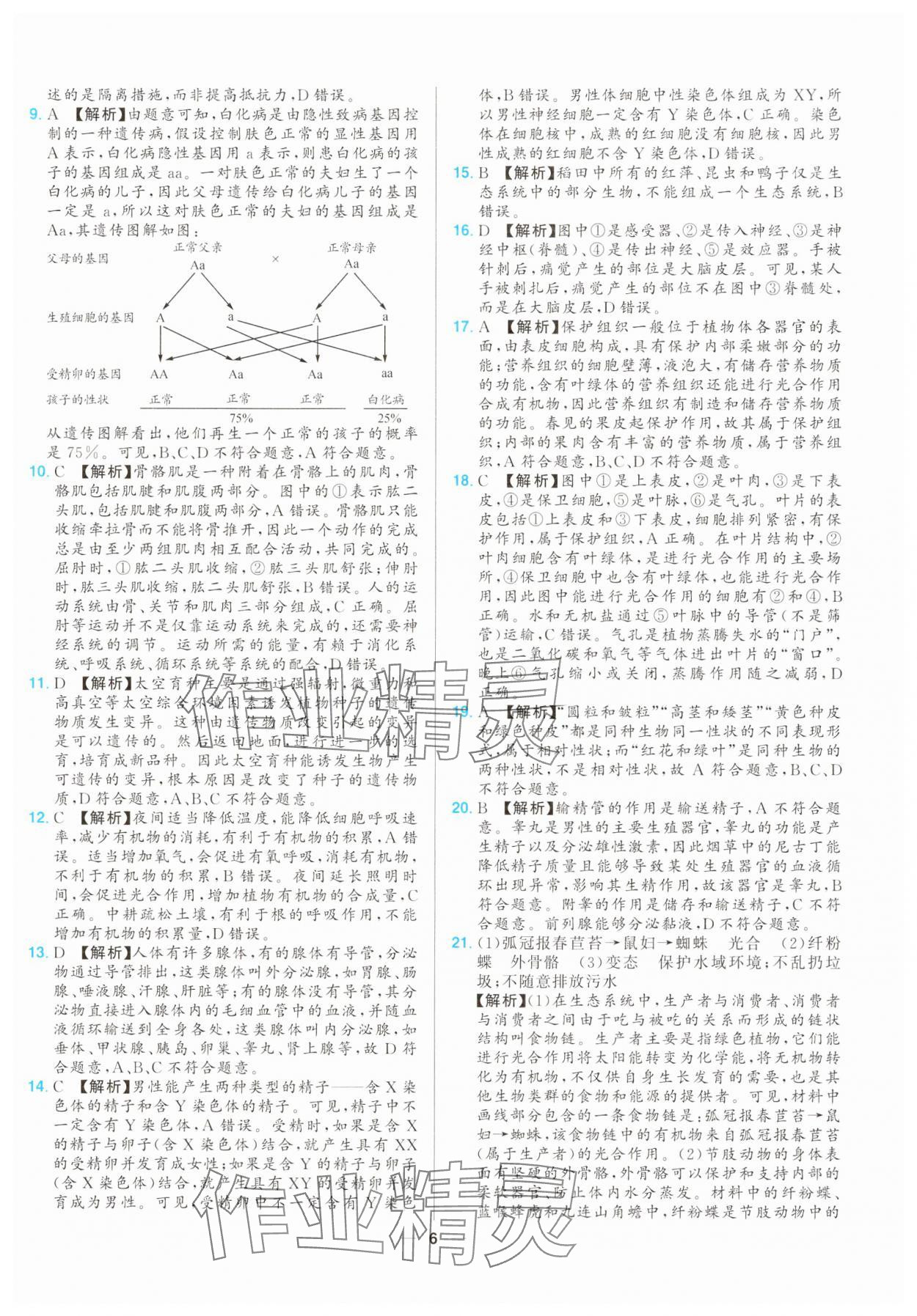2025年江西超級中考通關(guān)卷生物 第6頁