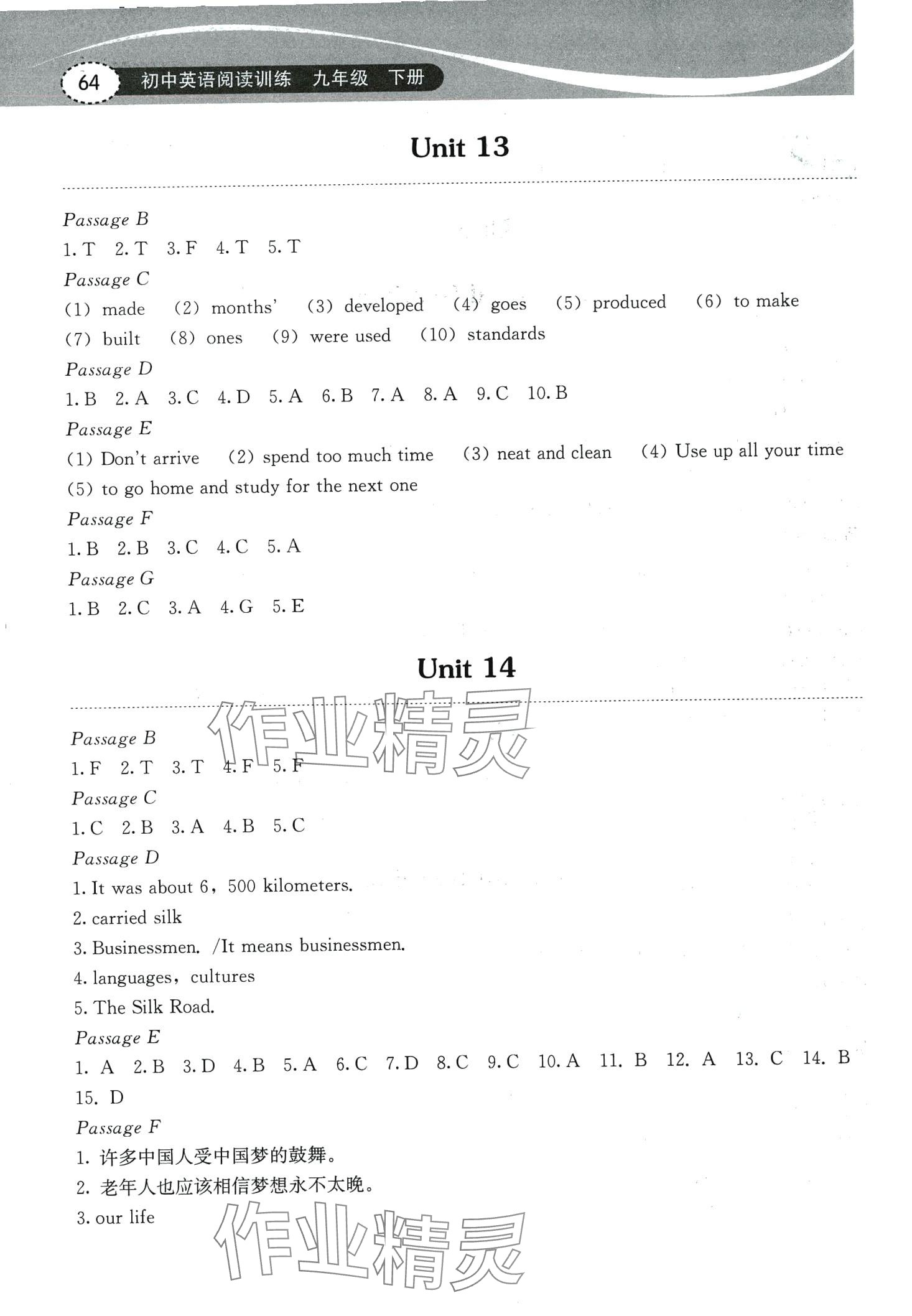 2024年長江作業(yè)本初中英語閱讀訓(xùn)練九年級(jí)下冊(cè)人教版 第2頁