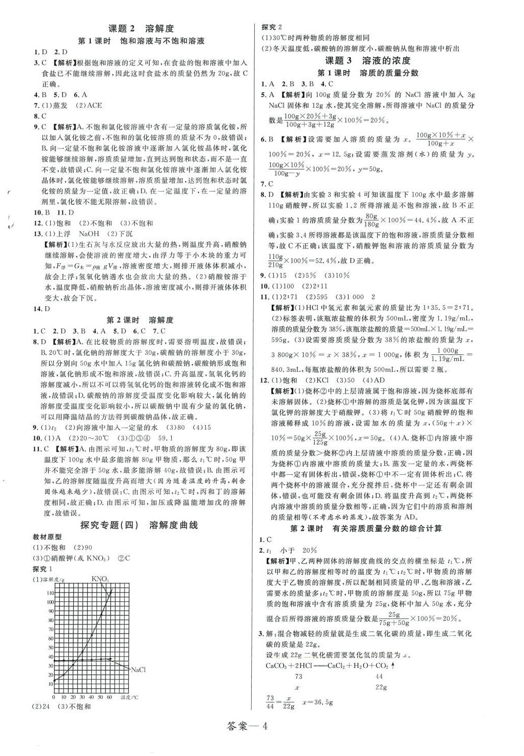 2024年一線調(diào)研學(xué)業(yè)測(cè)評(píng)九年級(jí)化學(xué)下冊(cè)人教版 第4頁(yè)