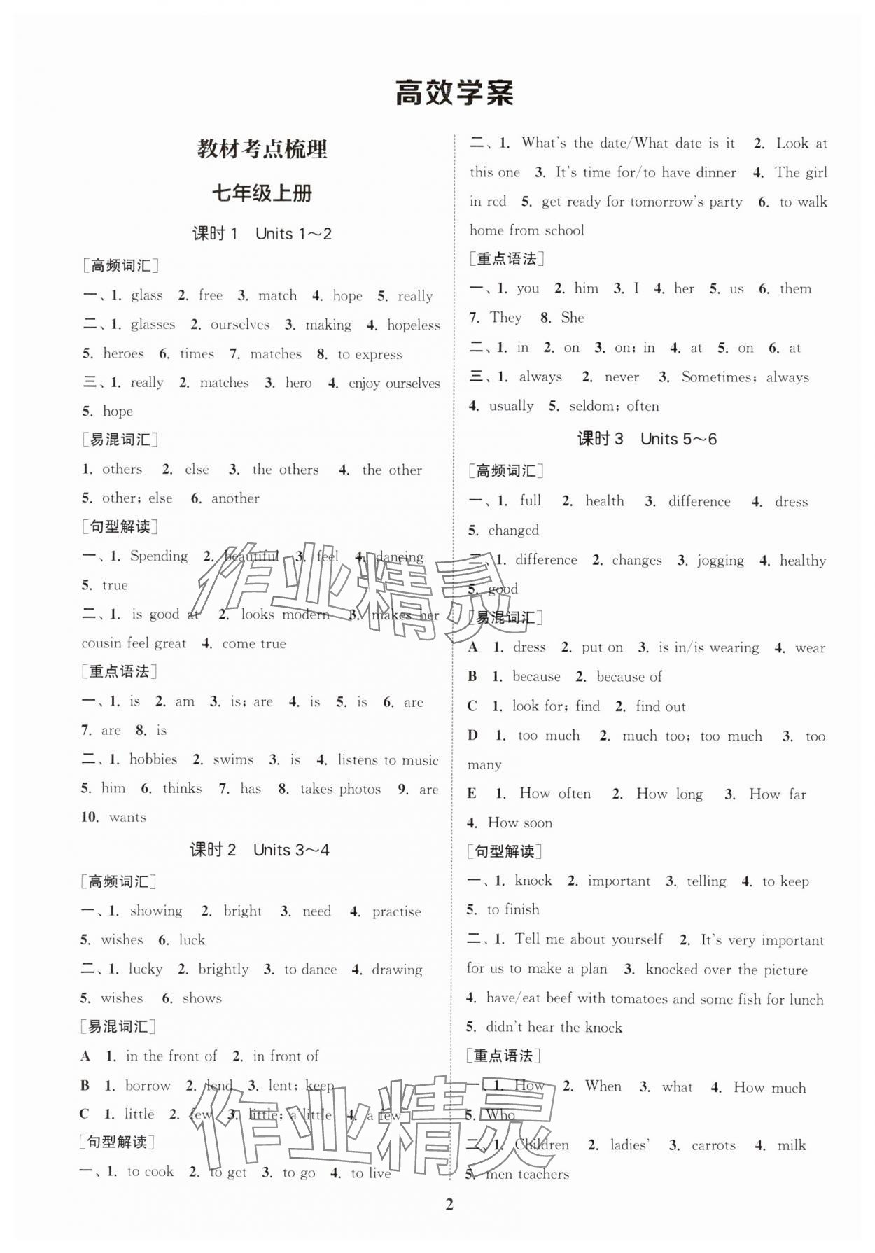 2025年通城1典中考復(fù)習(xí)方略英語鹽城專用 參考答案第1頁