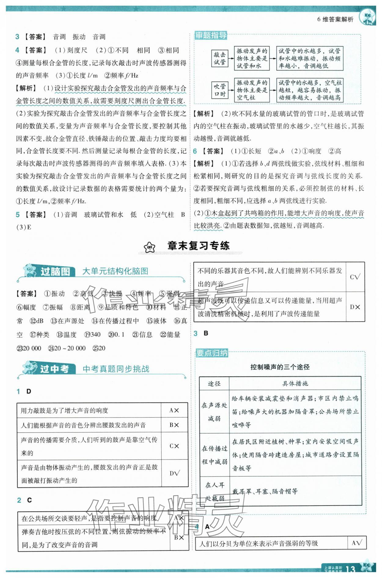 2024年一遍过八年级物理上册沪科版 参考答案第13页