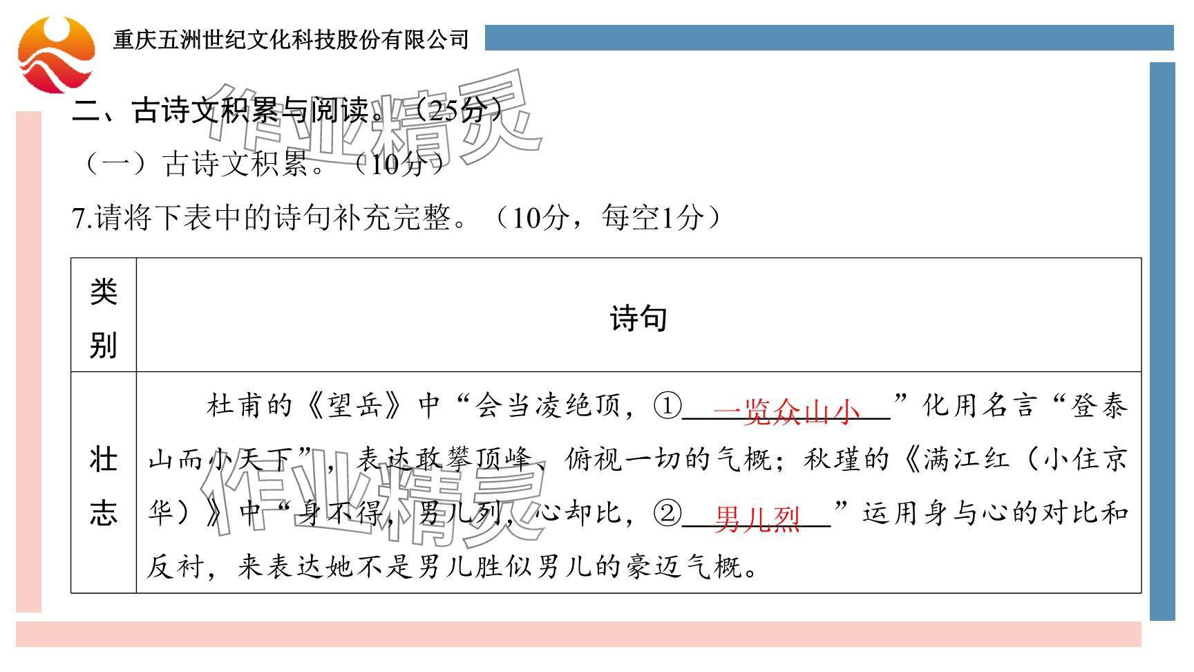 2024年學(xué)習(xí)指要綜合本九年級(jí)語(yǔ)文 參考答案第56頁(yè)