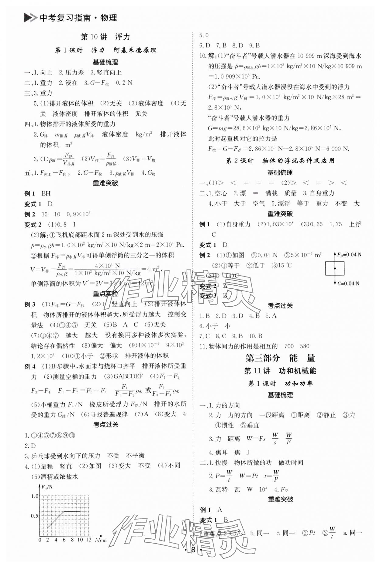 2025年百年學(xué)典中考復(fù)習(xí)指南物理廣東專版 參考答案第8頁(yè)