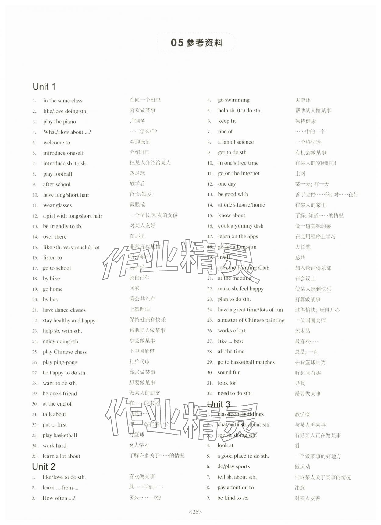 2024年默寫100分七年級(jí)英語(yǔ)上冊(cè)譯林版 參考答案第5頁(yè)