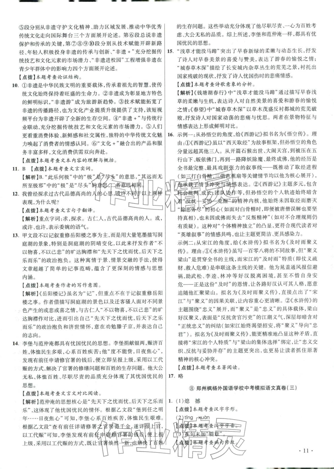 2026年初中畢業(yè)升學(xué)真題詳解語(yǔ)文河南專版&nbsp;第11頁(yè)