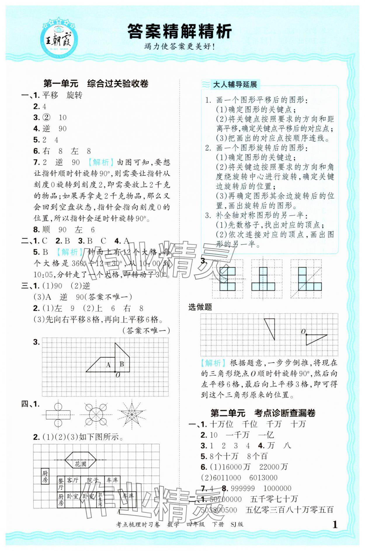 2025年王朝霞考点梳理时习卷四年级数学下册苏教版 第1页