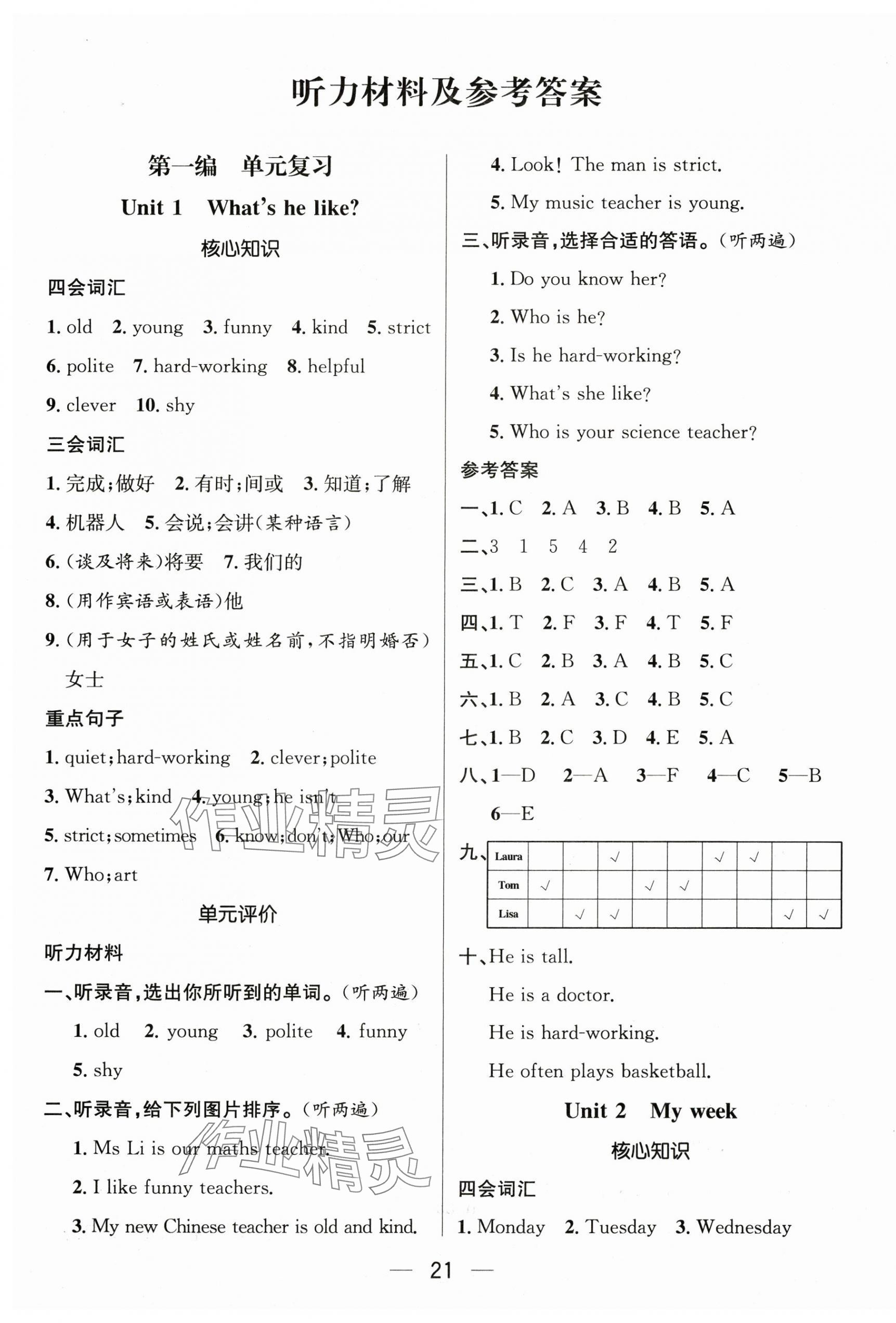 2025年鸿鹄志文化期末冲刺王寒假作业五年级英语人教版 第1页