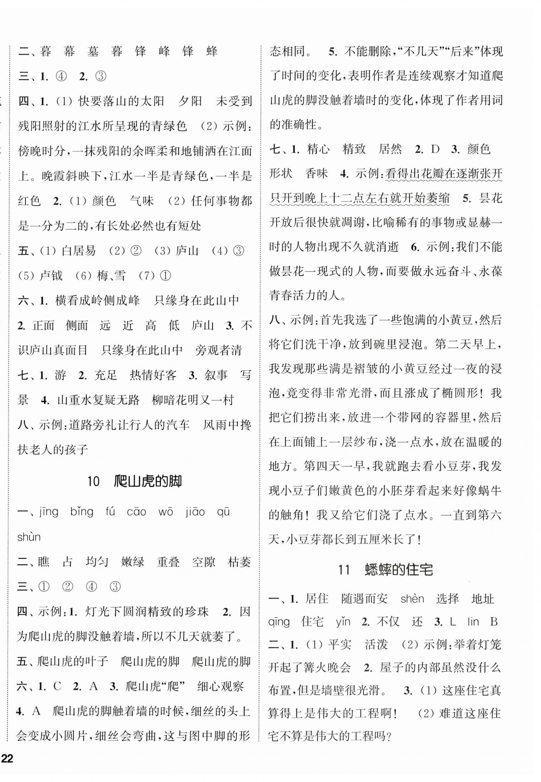 2025年通城學(xué)典課時(shí)新體驗(yàn)四年級(jí)語文上冊(cè)人教版 參考答案第4頁