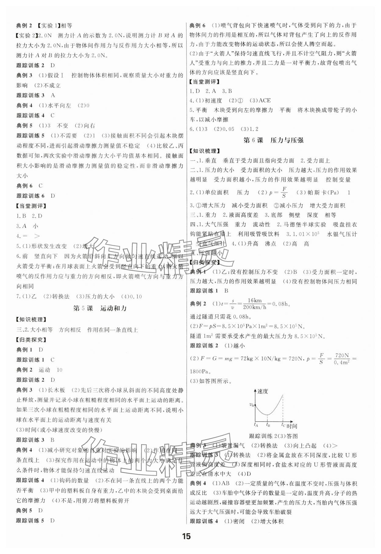 2024年全效學(xué)習(xí)中考學(xué)練測(cè)科學(xué)專題版 參考答案第14頁(yè)