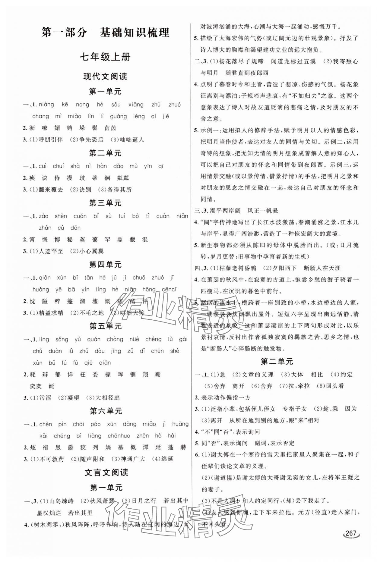 2025年初中学业水平考试备考指导语文临沂专版 参考答案第1页