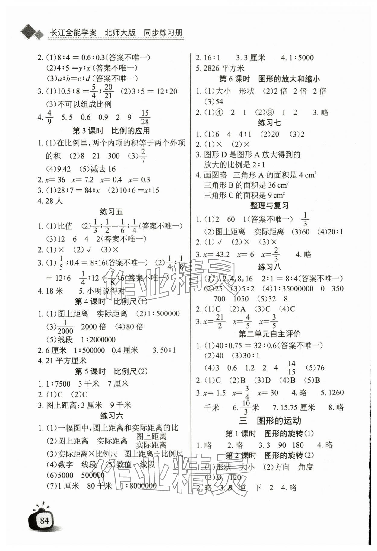 2024年長江全能學案同步練習冊六年級數(shù)學下冊北師大版 第2頁