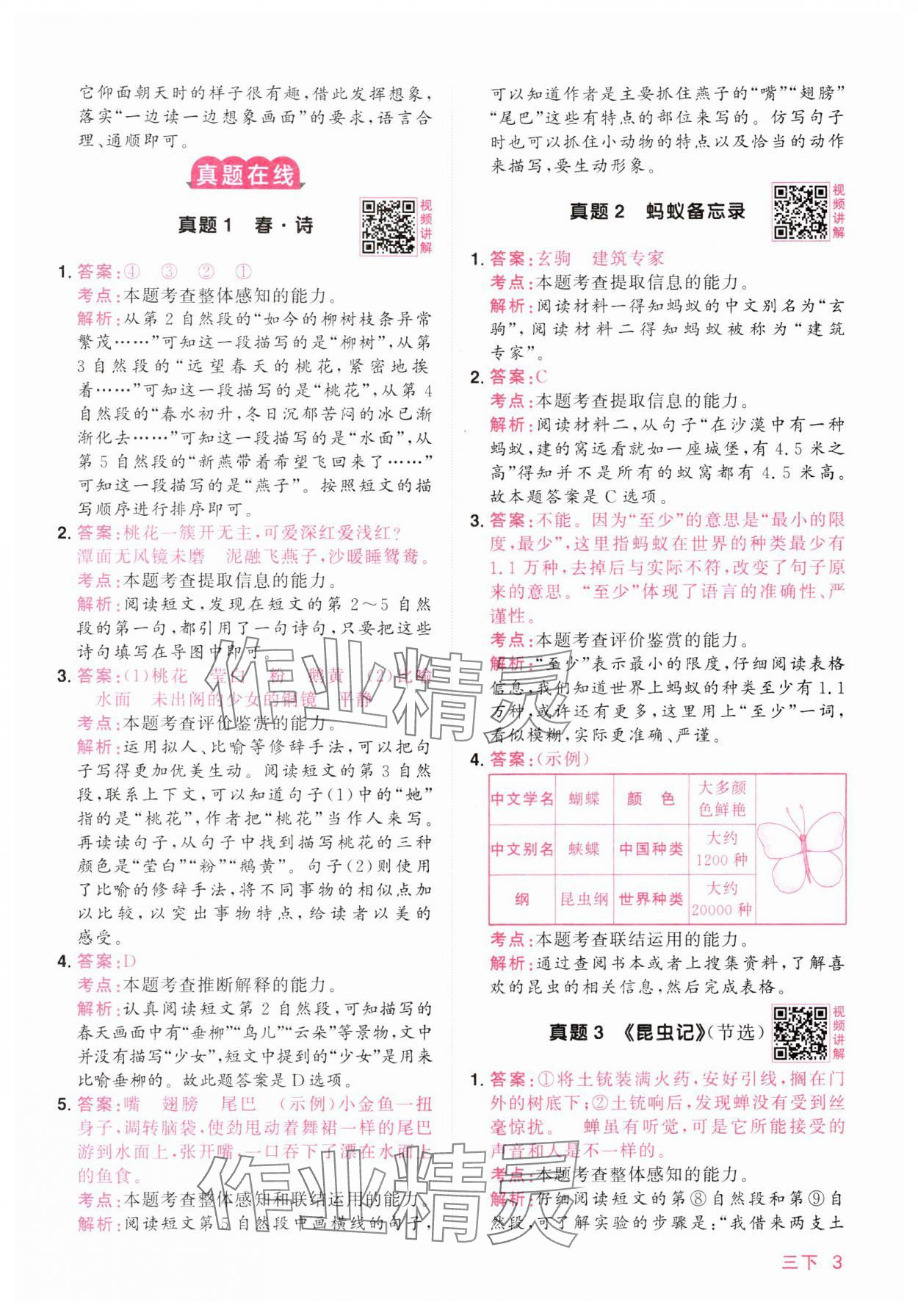 2025年陽光同學(xué)同步閱讀素養(yǎng)測試三年級語文下冊人教版 第3頁