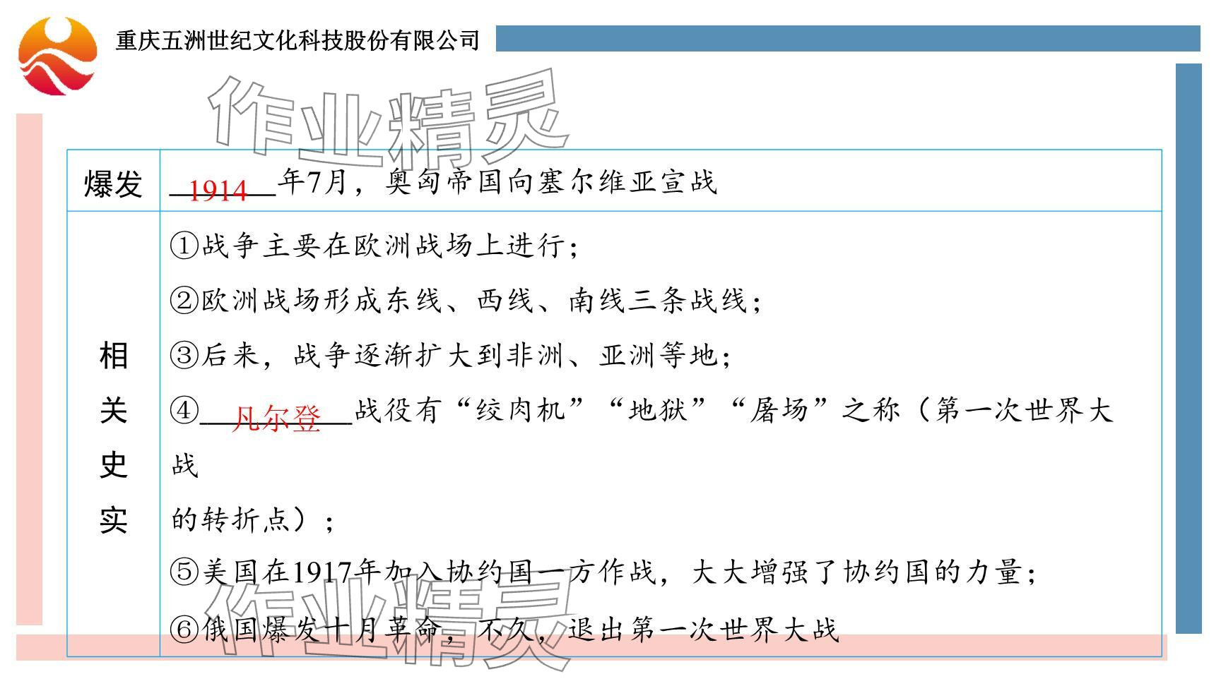 2024年重庆市中考试题分析与复习指导历史 参考答案第5页