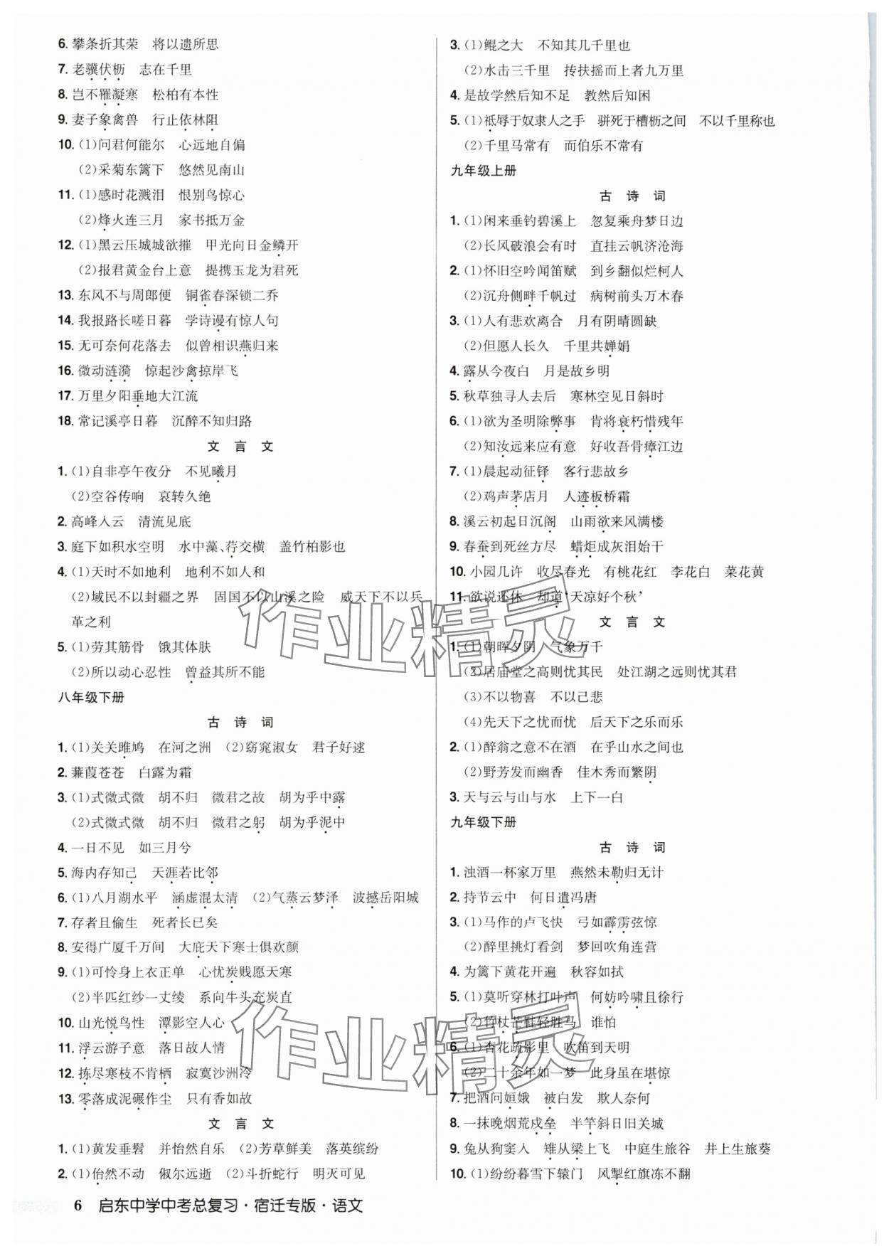 2025年啟東中學中考總復習語文宿遷專版 第6頁