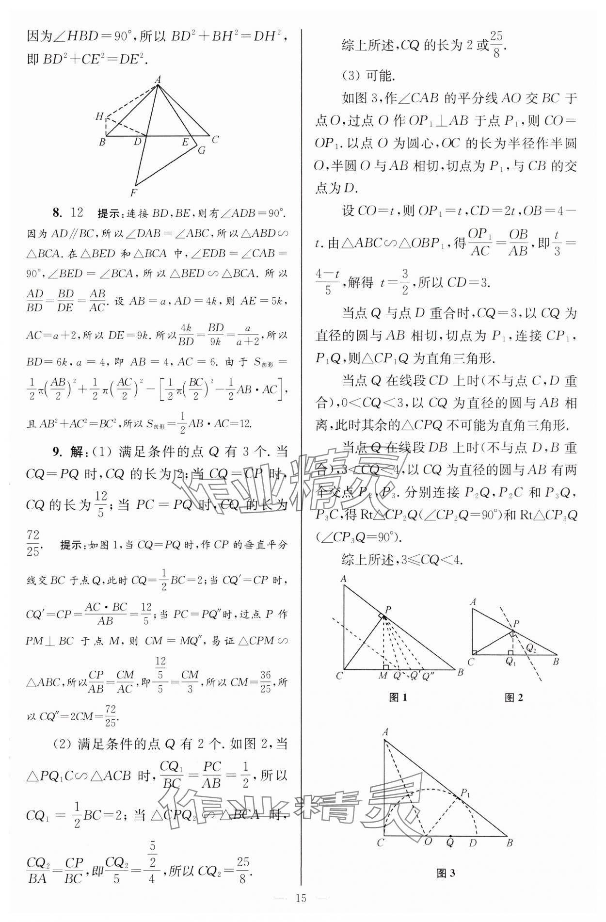 2024年小題狂做九年級數(shù)學(xué)下冊蘇科版巔峰版 參考答案第15頁