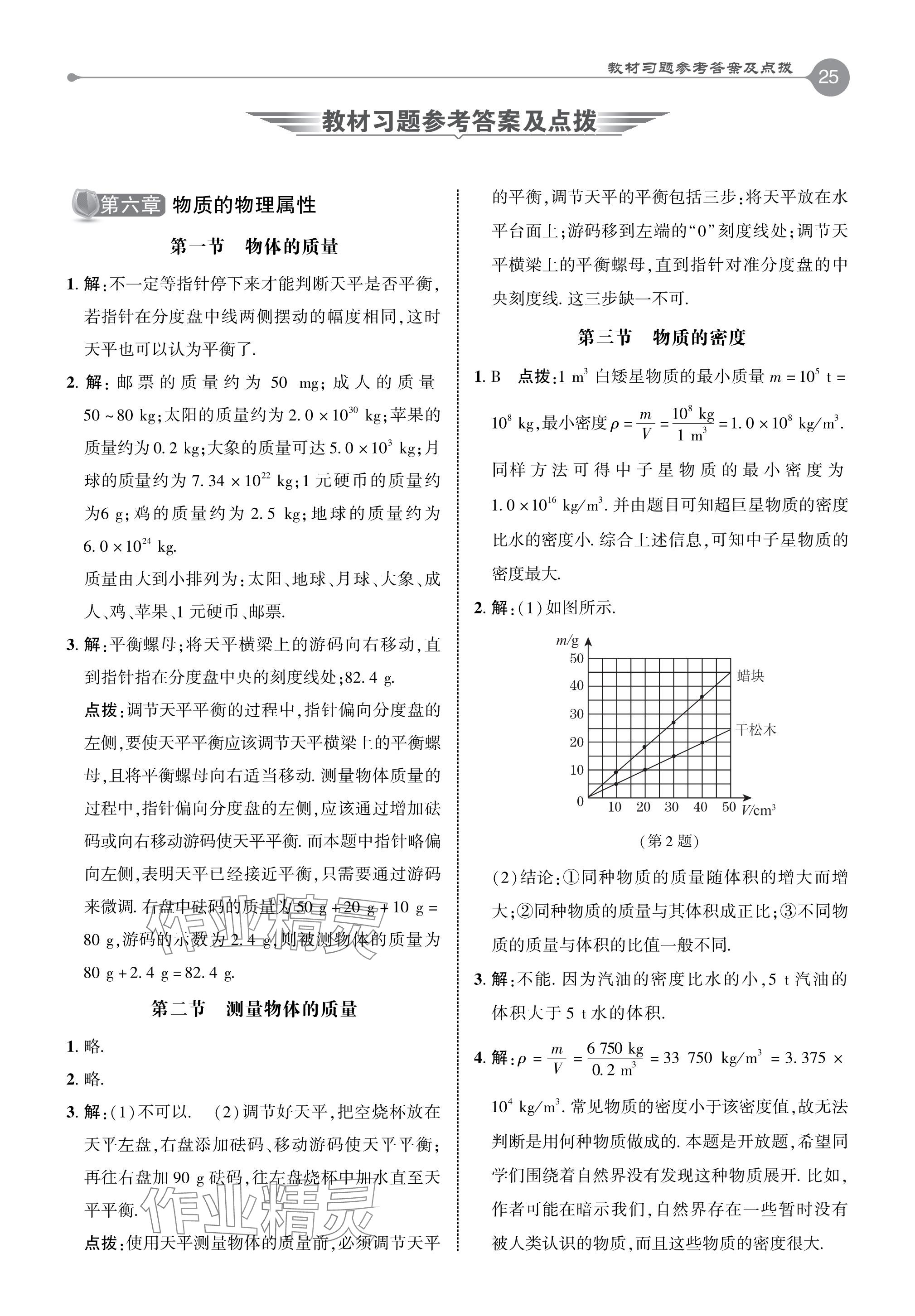 2024年教材课本八年级物理下册苏科版 参考答案第1页