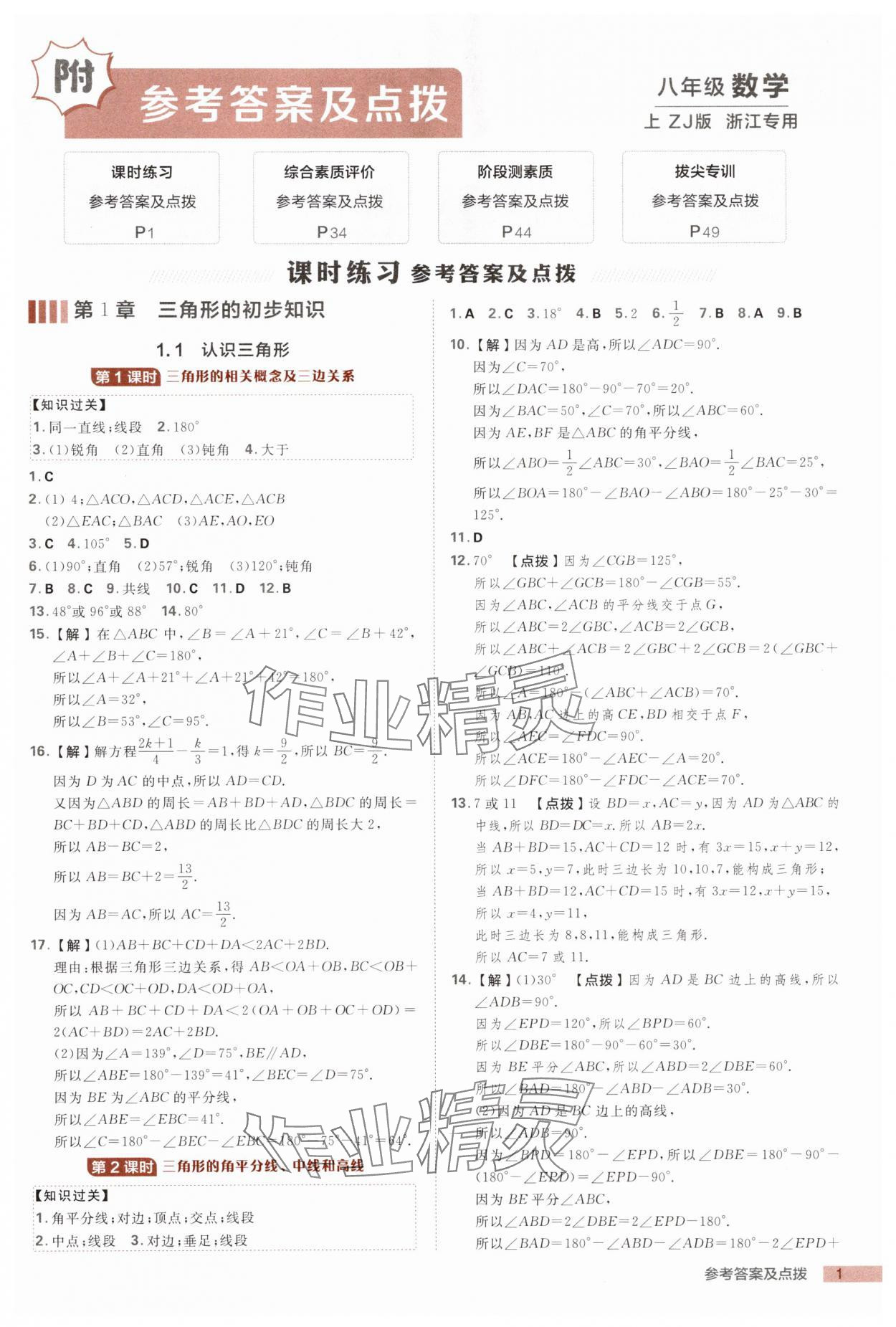2025年综合应用创新题典中点八年级数学上册浙教版浙江专版 第1页