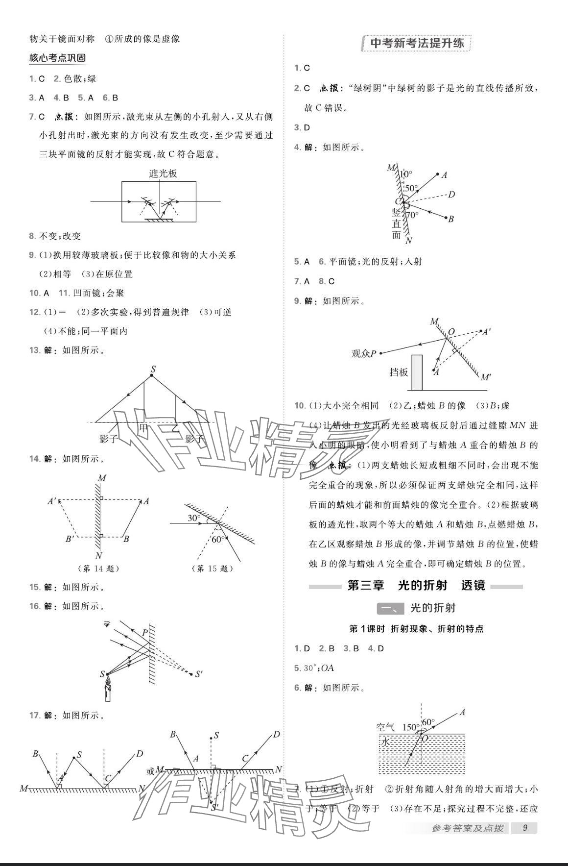 2024年點(diǎn)撥訓(xùn)練八年級(jí)物理上冊(cè)蘇科版 參考答案第8頁