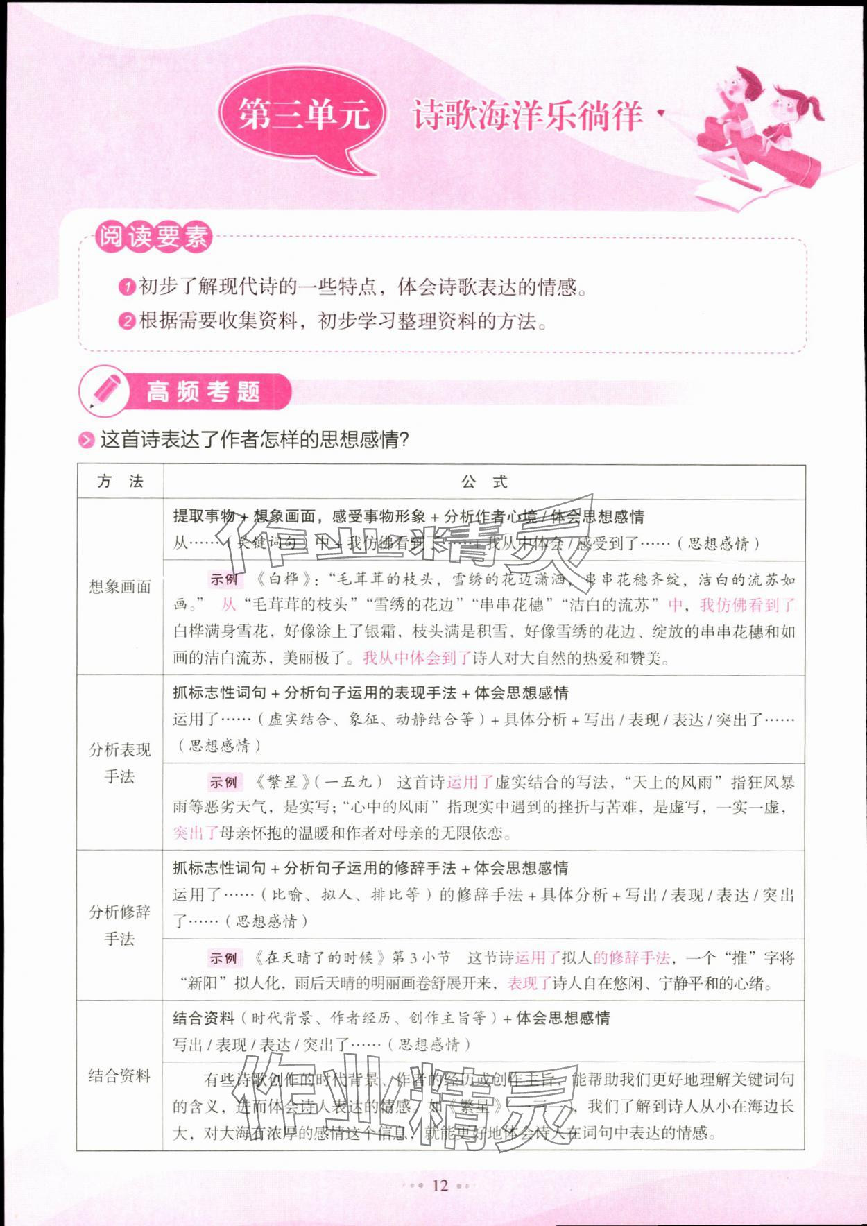 2024年主題閱讀訓(xùn)練100分四年級(jí)語(yǔ)文下冊(cè)人教版浙江專(zhuān)版 參考答案第12頁(yè)