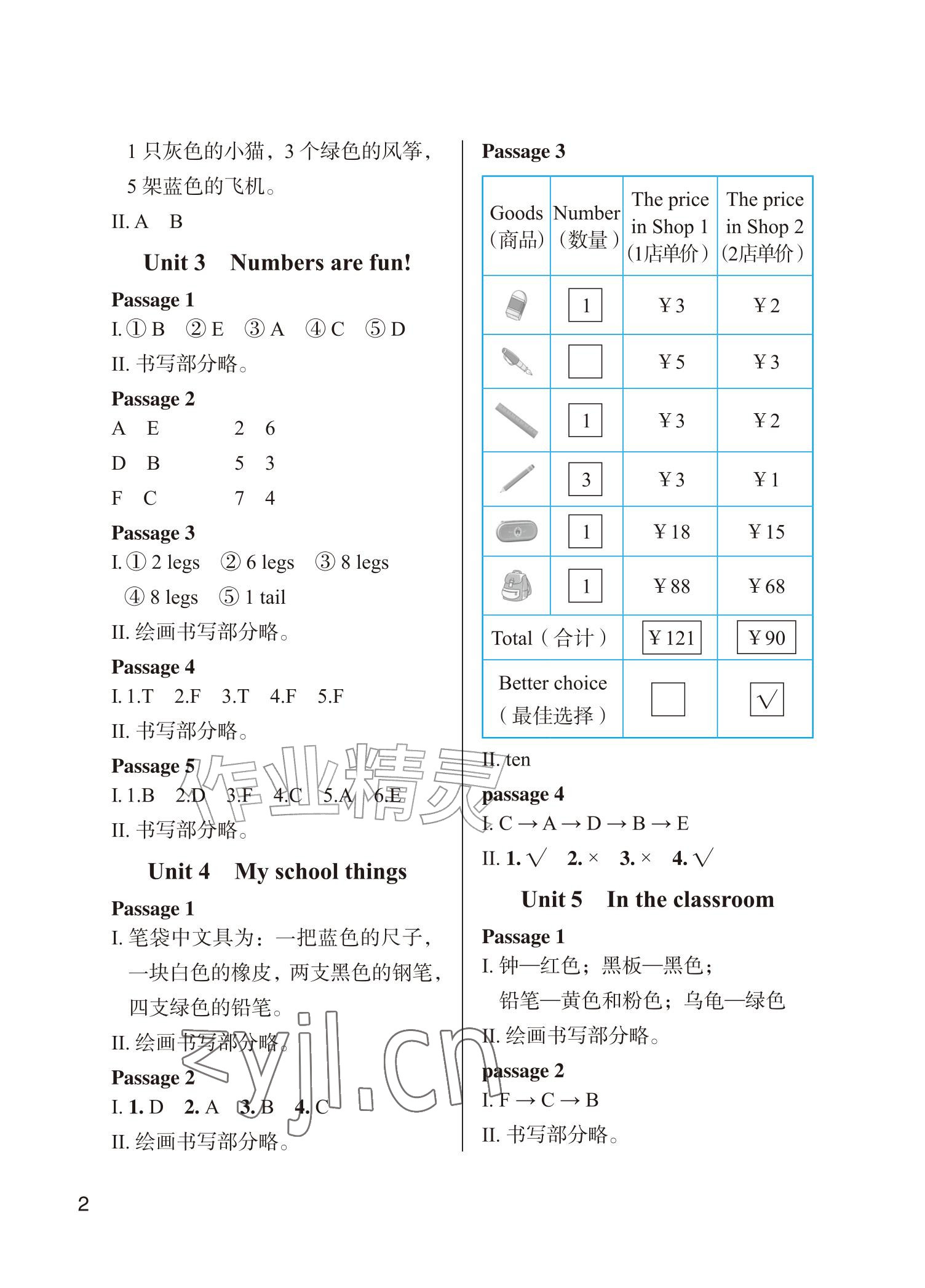 2026年小学英语阅读训练三年级上册&nbsp;参考答案第2页
