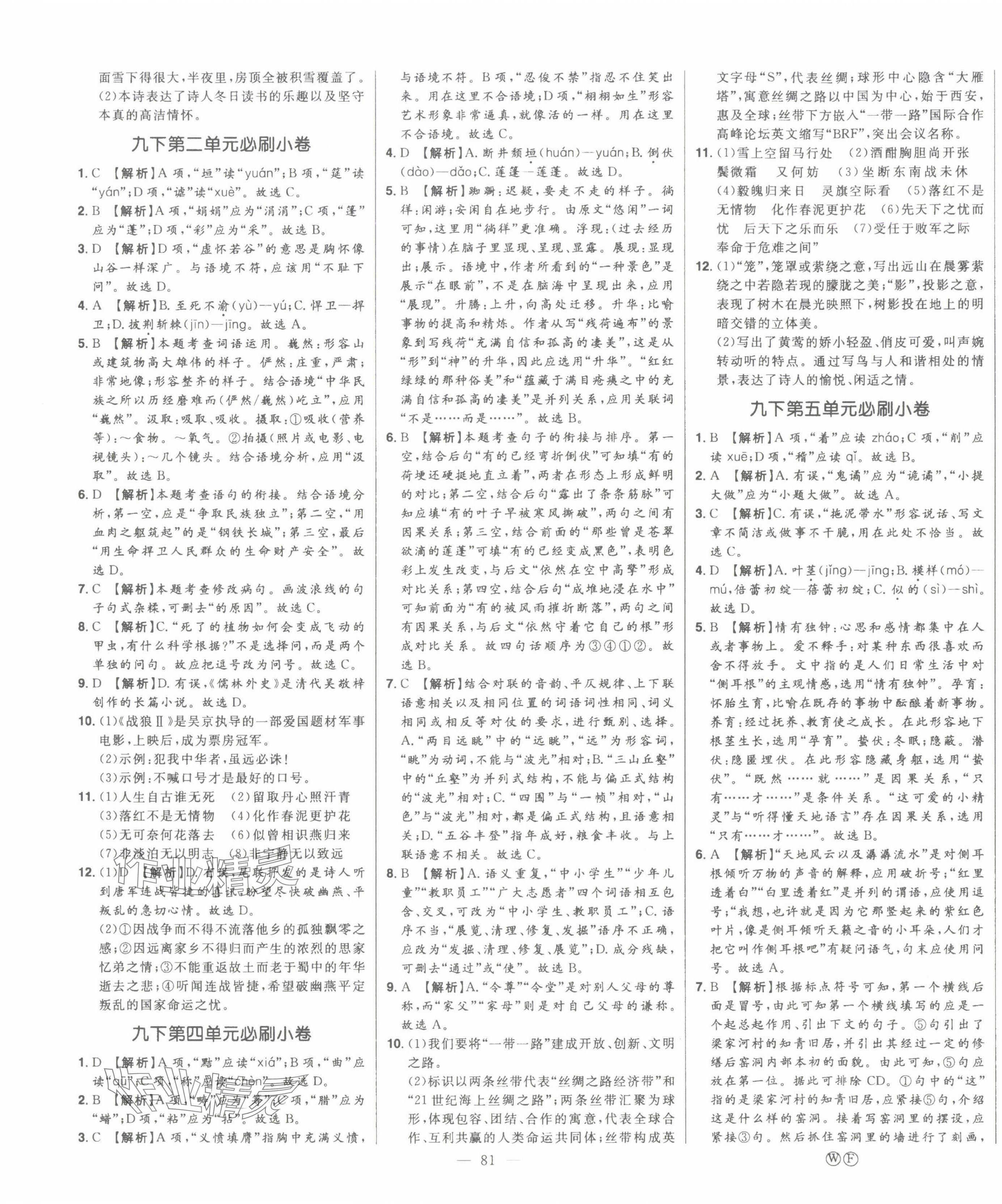 2025年智慧大課堂學(xué)業(yè)總復(fù)習(xí)全程精練語文中考人教版 第13頁