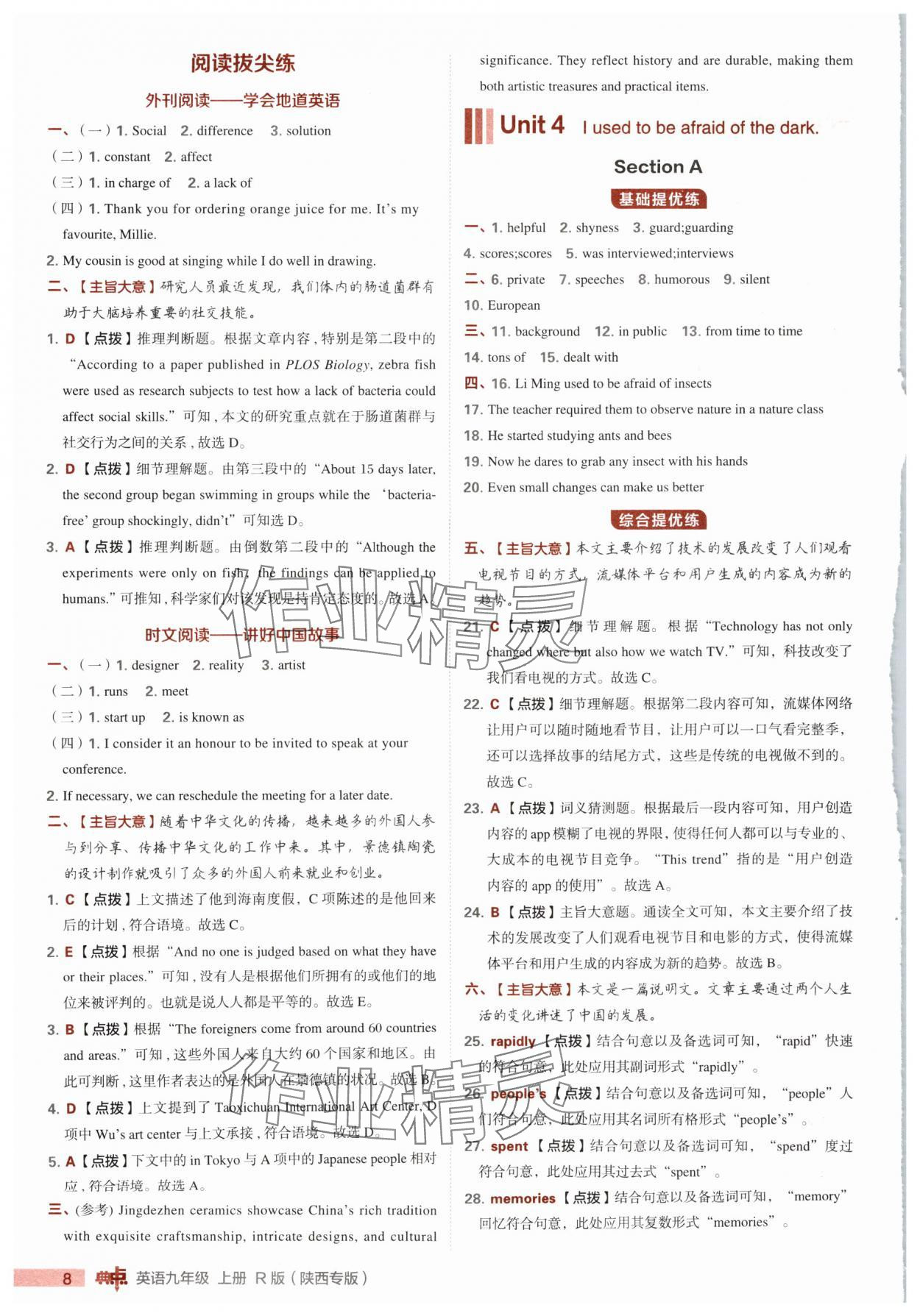 2025年综合应用创新题典中点九年级英语上册人教版陕西专版 第8页