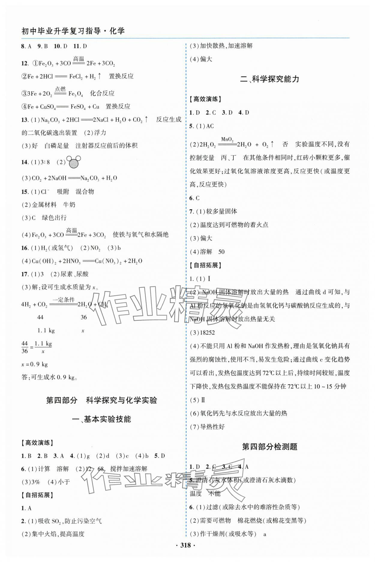 2025年初中畢業(yè)升學(xué)復(fù)習(xí)指導(dǎo)化學(xué)中考魯教版 參考答案第6頁(yè)