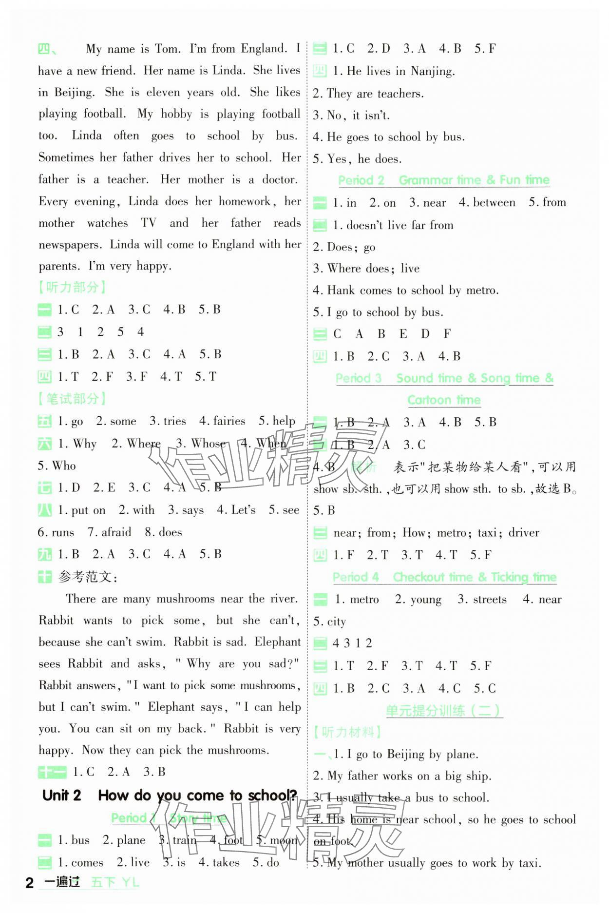 2024年一遍過五年級英語下冊譯林版 第2頁