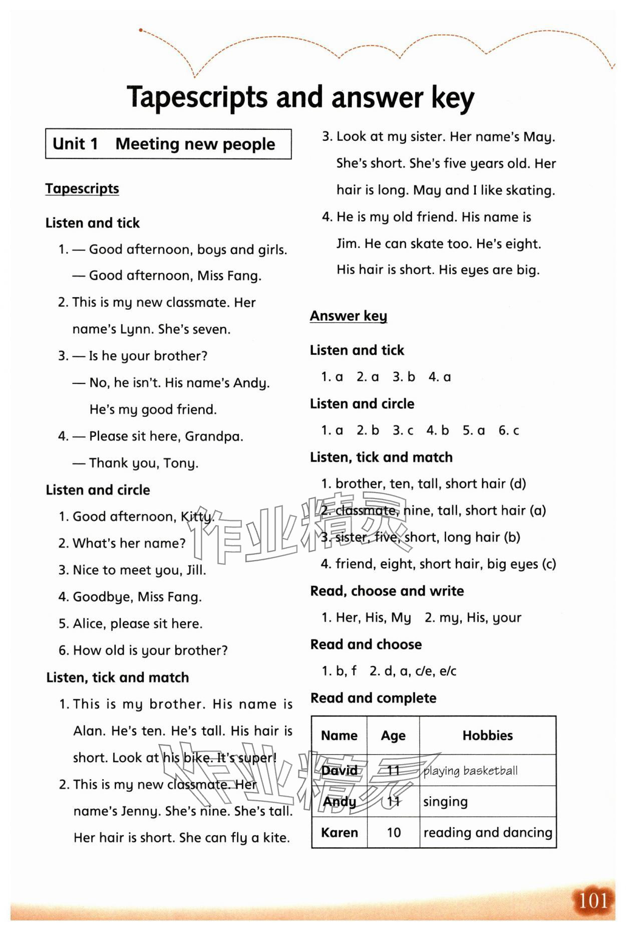 2024年牛津英語(yǔ)活動(dòng)練習(xí)手冊(cè)四年級(jí)上冊(cè)滬教版 參考答案第1頁(yè)