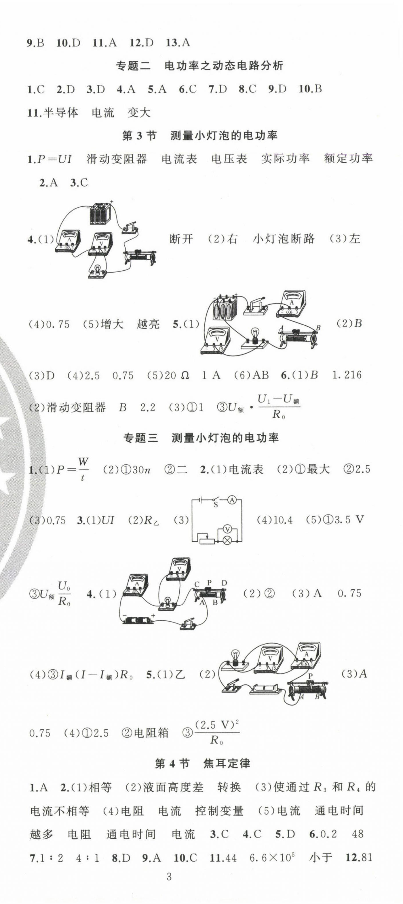 2025年黄冈金牌之路练闯考九年级物理下册人教版 第3页