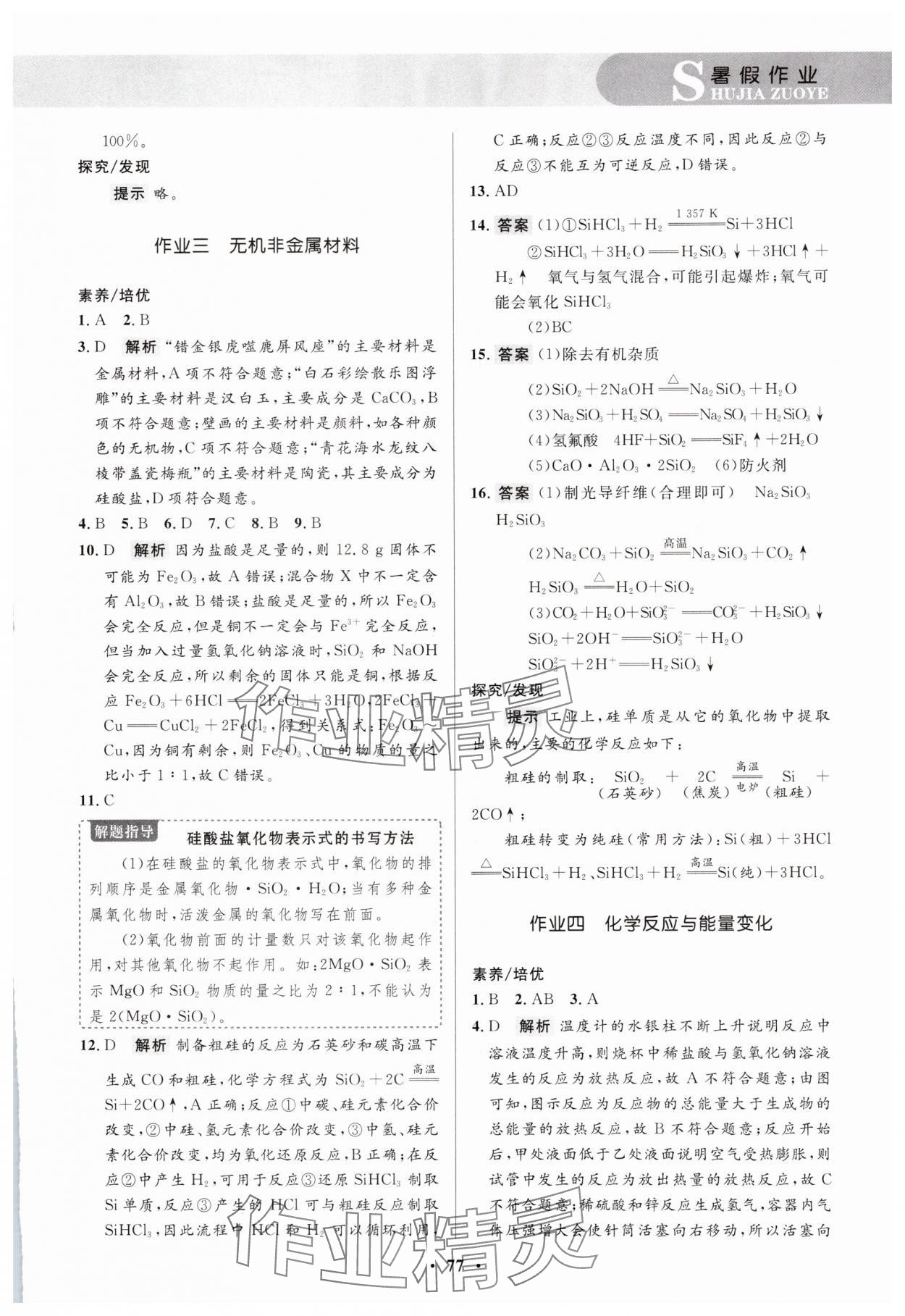2025年志鴻優(yōu)化系列叢書暑假作業(yè)河北少年兒童出版社高一化學(xué)通用版 第3頁