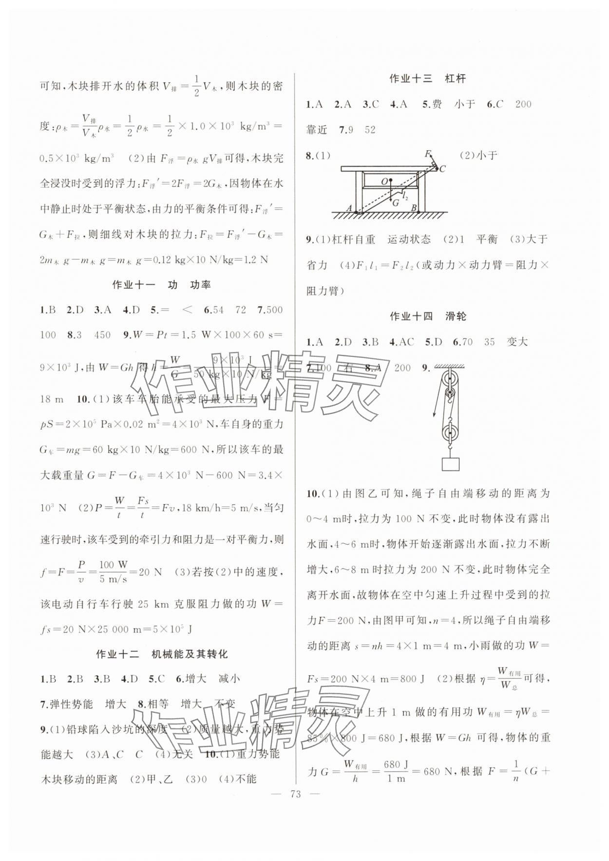 2024年暑假作业八年级物理新疆青少年出版社 第3页