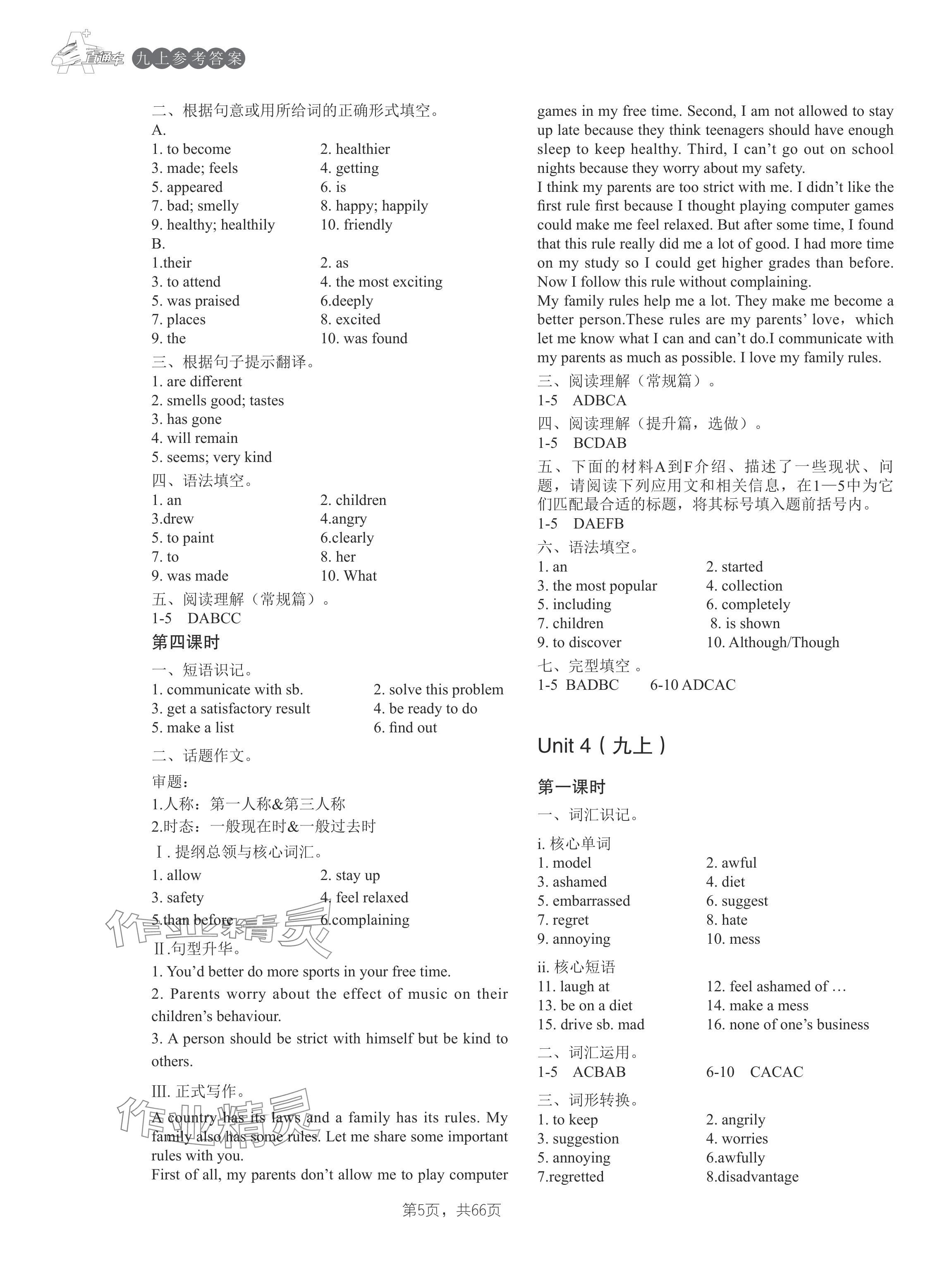 2024年A加直通車同步練習(xí)九年級(jí)英語全一冊(cè)滬教版 第5頁