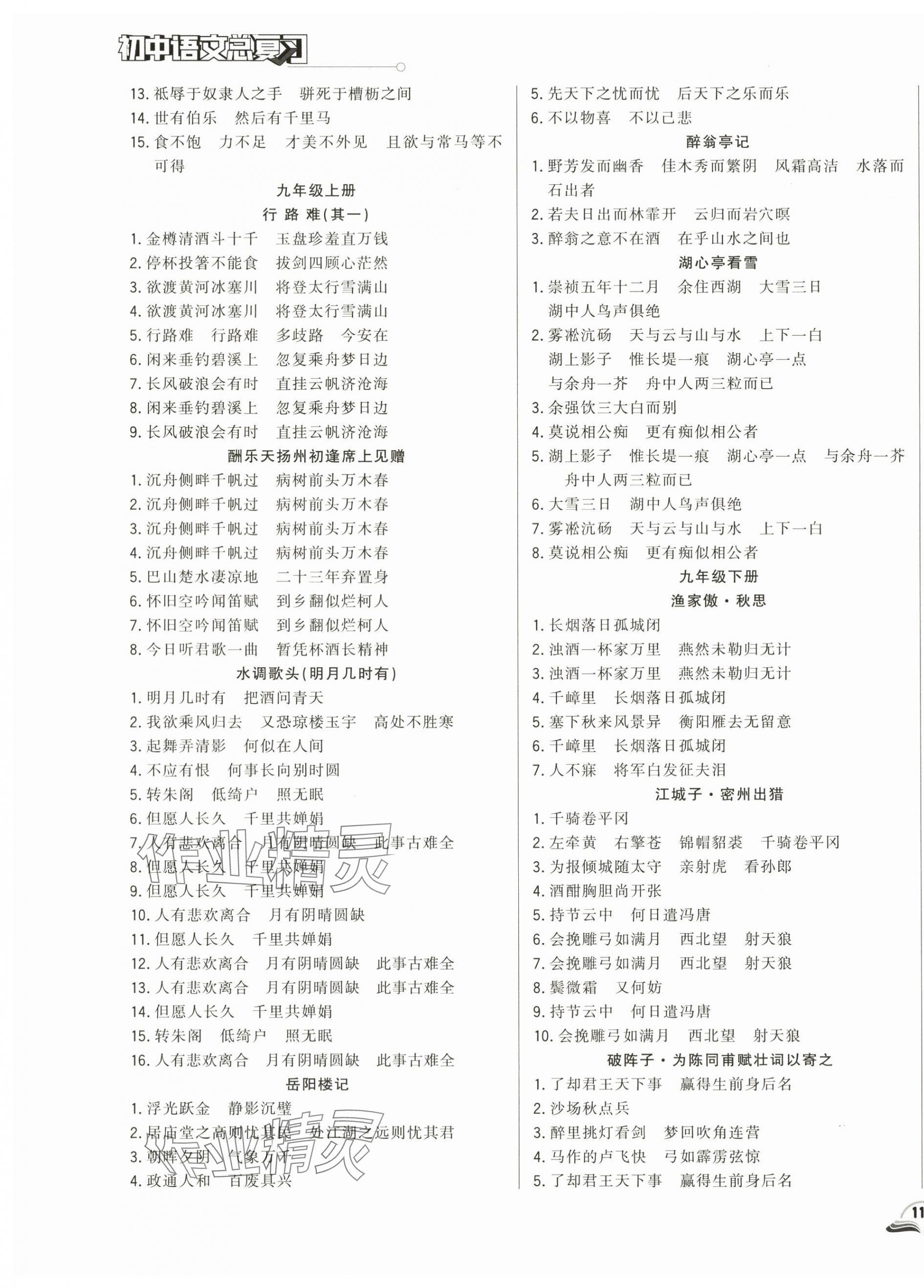 2024年勝券在握初中總復(fù)習(xí)語文人教版吉林專版 參考答案第5頁