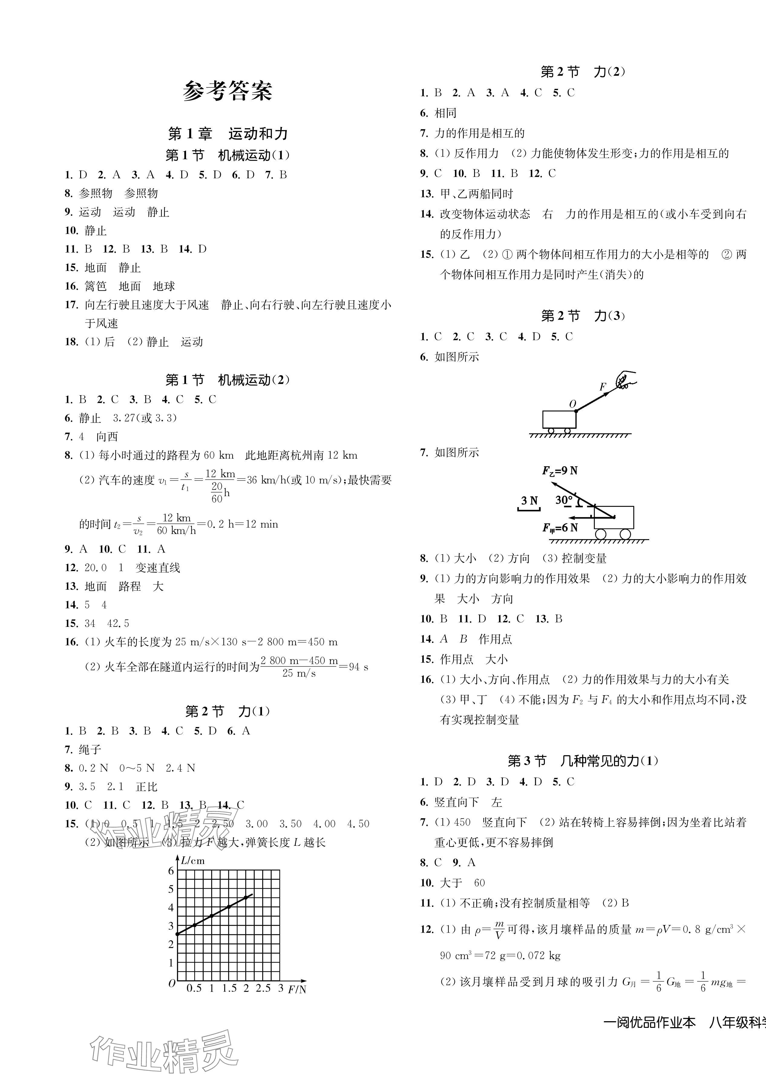 2024年一阅优品作业本八年级科学上册华师大版 第1页