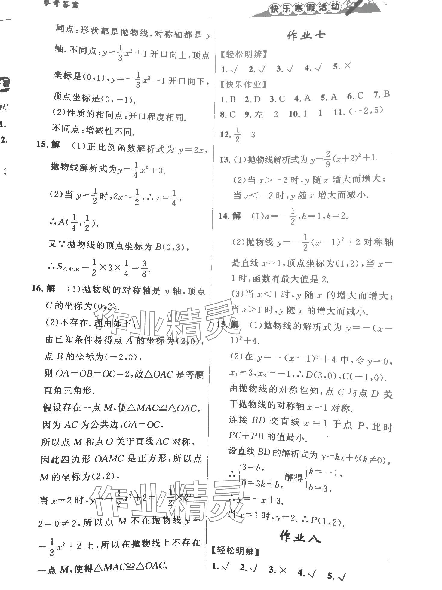 2024年快乐寒假活动九年级数学 第2页