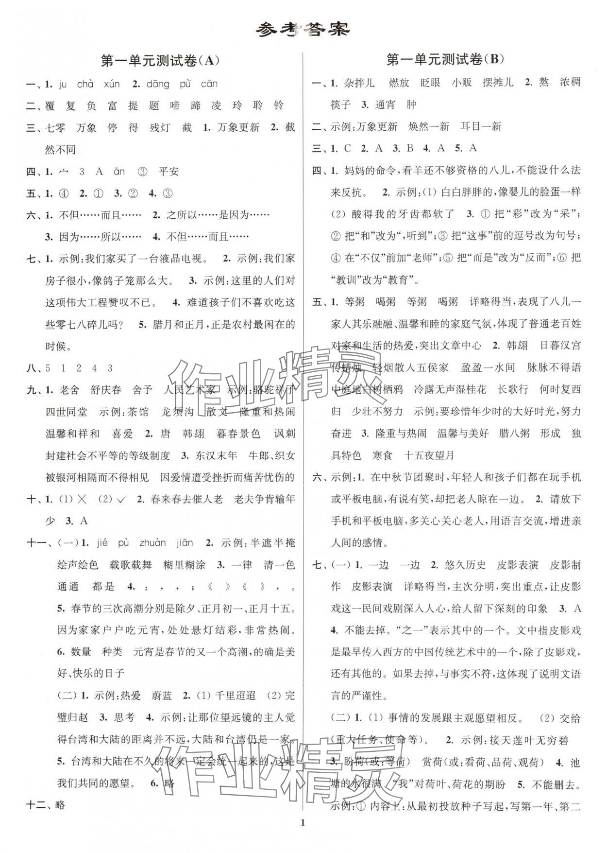 2025年江蘇密卷六年級(jí)語(yǔ)文下冊(cè)人教版 第1頁(yè)