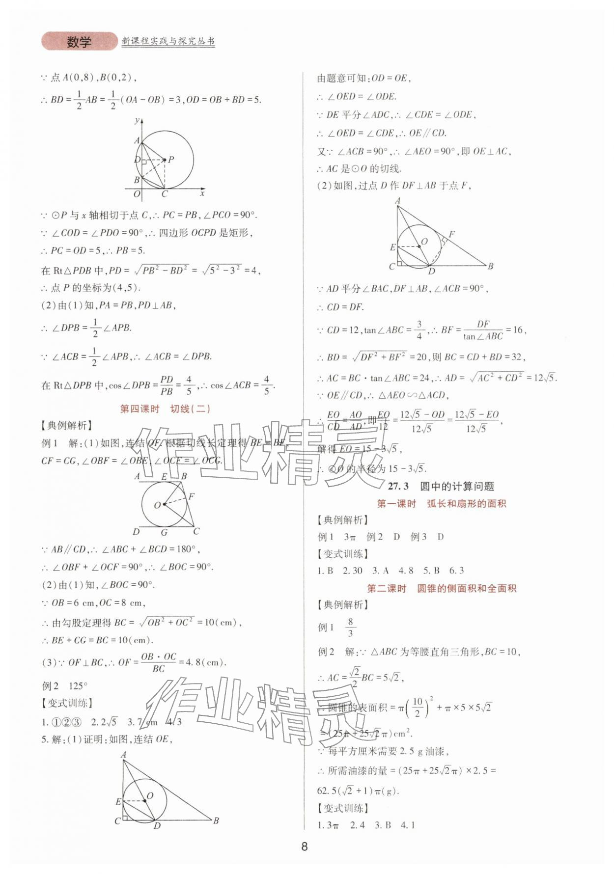 2026年新课程实践与探究丛书九年级数学下册华师大版&nbsp;第8页