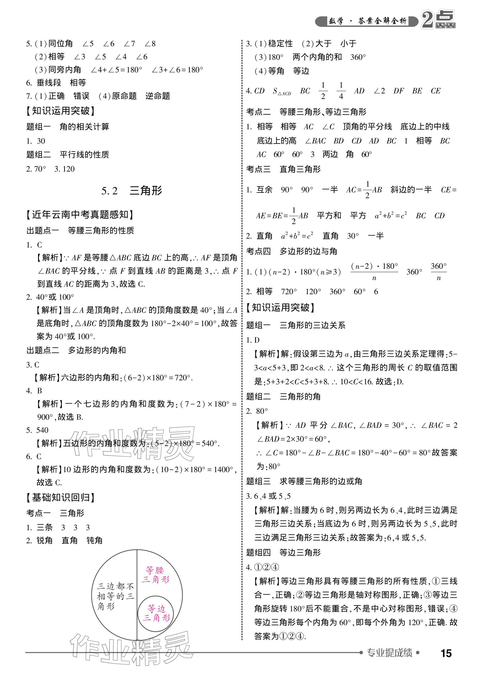2026年2点备考案中考数学&nbsp;参考答案第15页