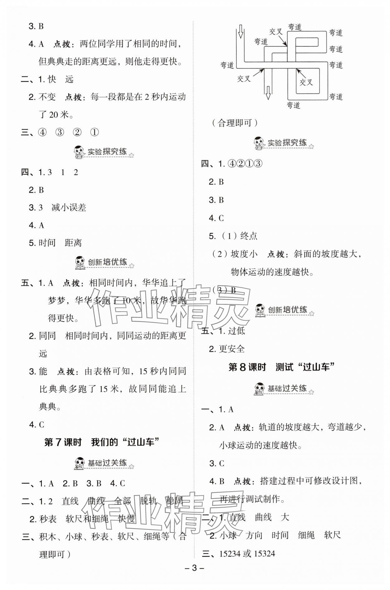 2025年綜合應(yīng)用創(chuàng)新題典中點(diǎn)三年級科學(xué)下冊教科版 參考答案第3頁