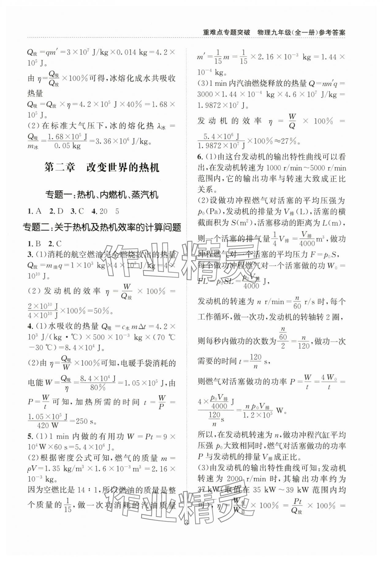 2024年重难点专题突破九年级物理全一册教科版&nbsp;第3页