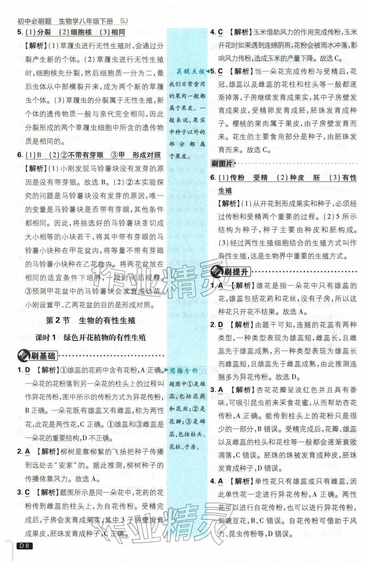 2026年初中必刷题八年级生物下册苏教版&nbsp;第8页