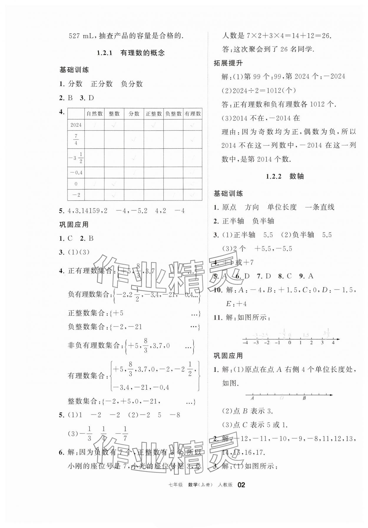 2024年學(xué)習(xí)之友七年級數(shù)學(xué)上冊人教版 參考答案第2頁