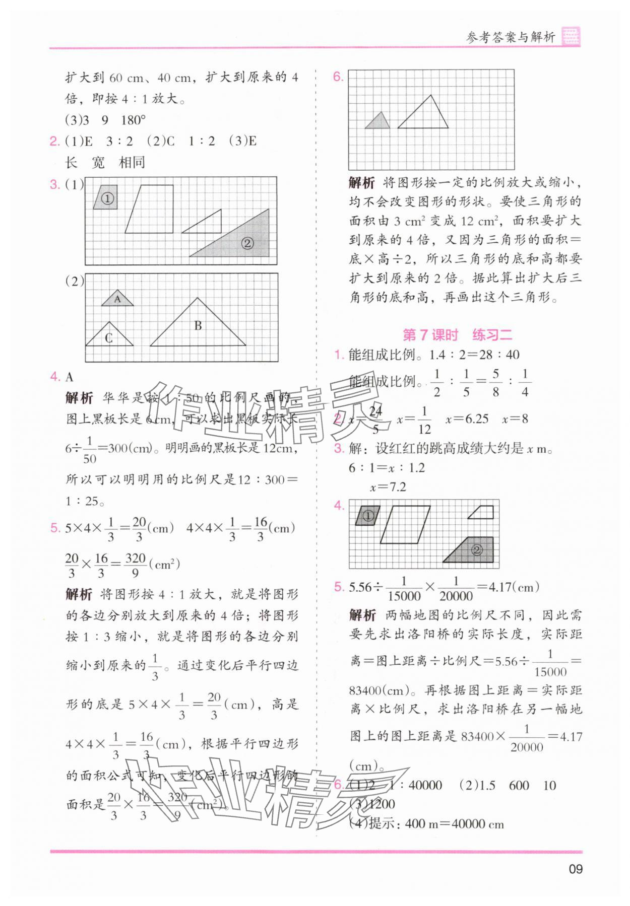 2024年木頭馬分層課課練六年級(jí)數(shù)學(xué)下冊(cè)北師大版福建專版 參考答案第9頁