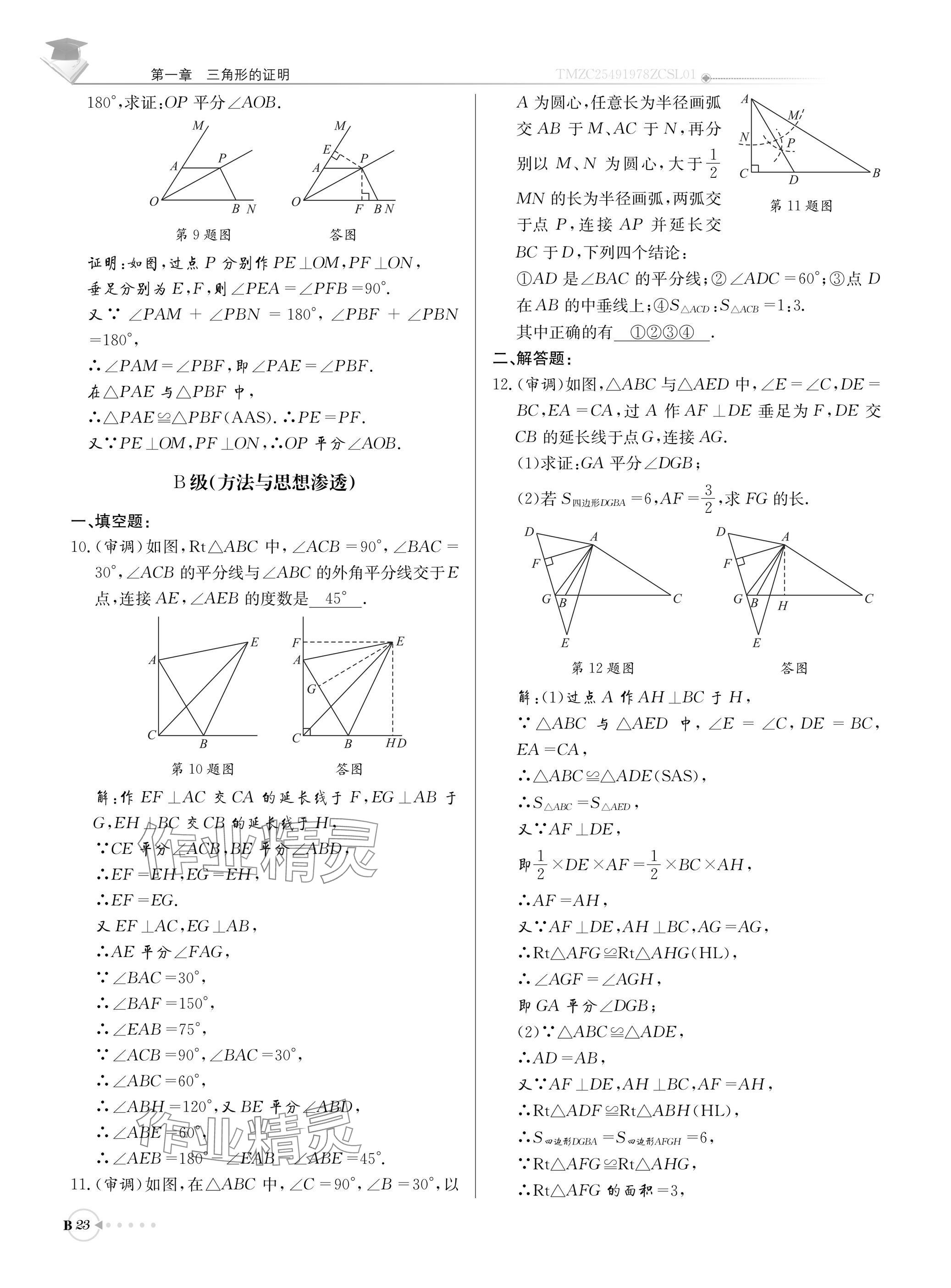 2025年初中数学每日核心导学八年级下册北师大版 参考答案第23页