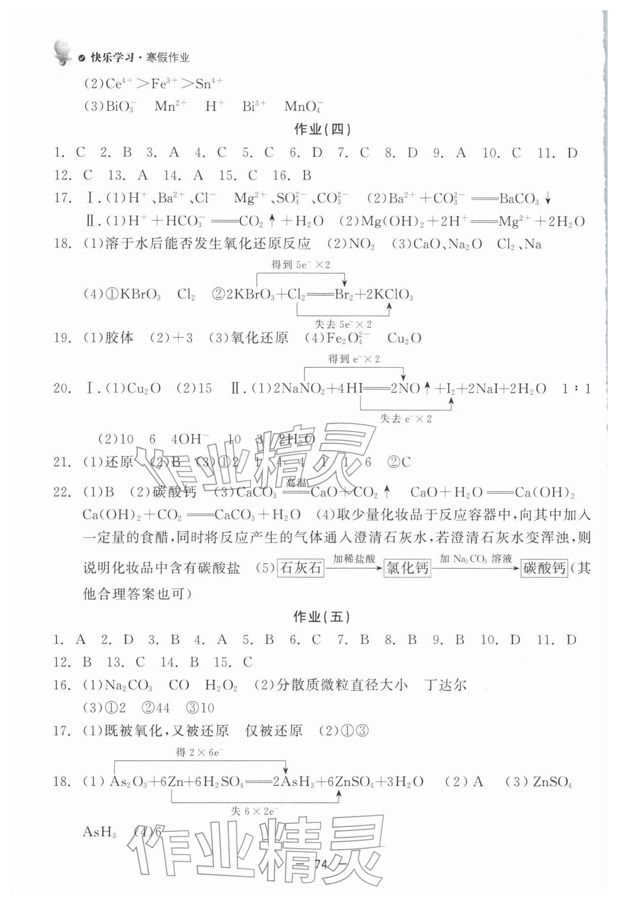 2026年快樂學習寒假作業(yè)東方出版社高一化學通用版&nbsp;第2頁