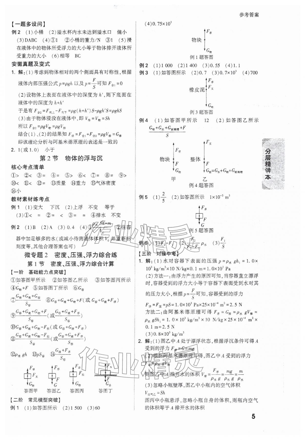 2026年萬(wàn)唯中考試題研究九年級(jí)物理安徽專版&nbsp;參考答案第5頁(yè)